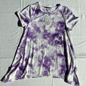 🆕 LuLaRoe Purple and White Tie-Dye Melissa Tunic top size XS x-Small NEW NWT D8